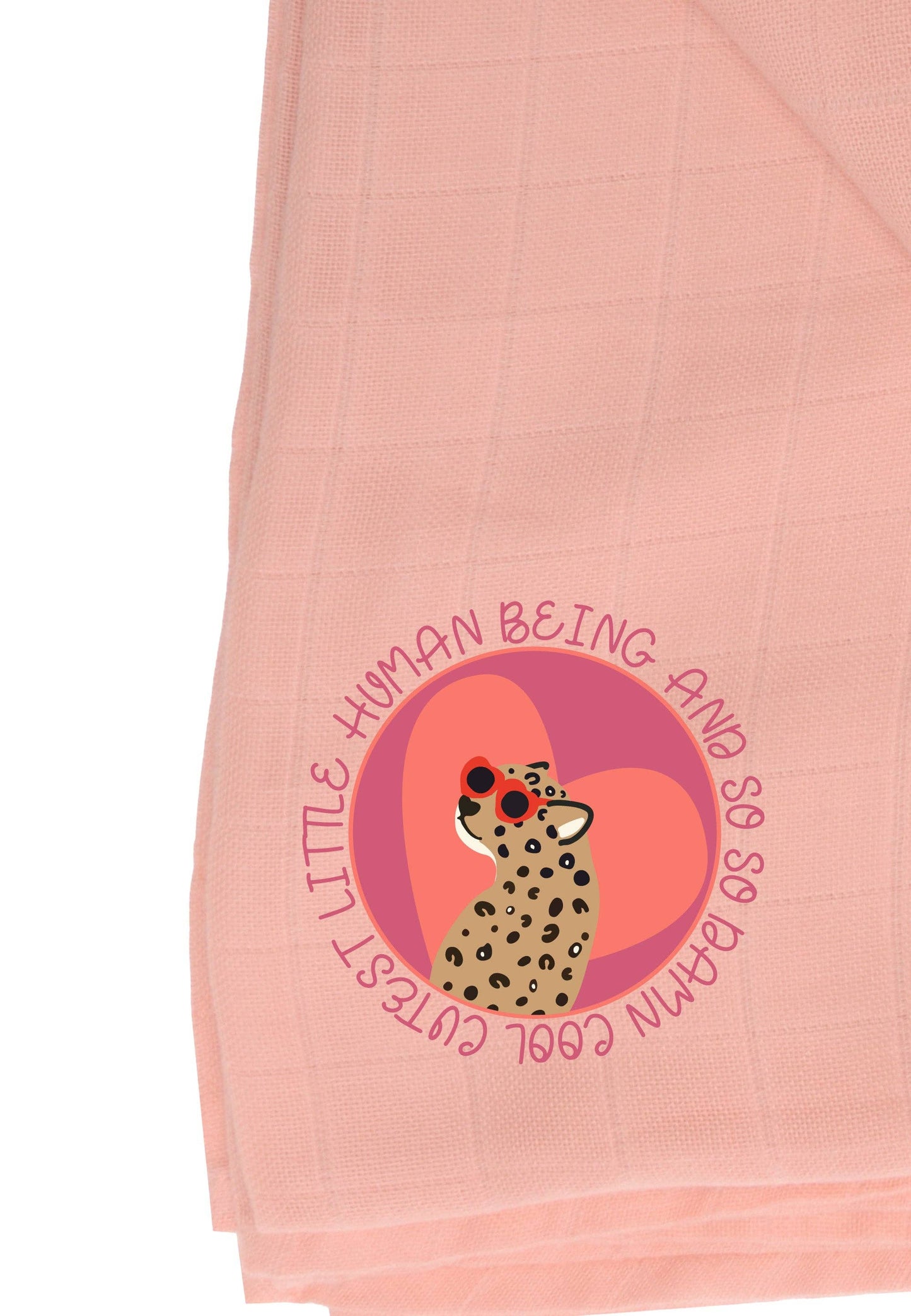 2er-Pack Premium-Musselintücher in Apricot und Beige mit Print "hug me"