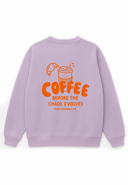 Erwachsenen Sweatshirt Coffee before Chaos flieder: S/M