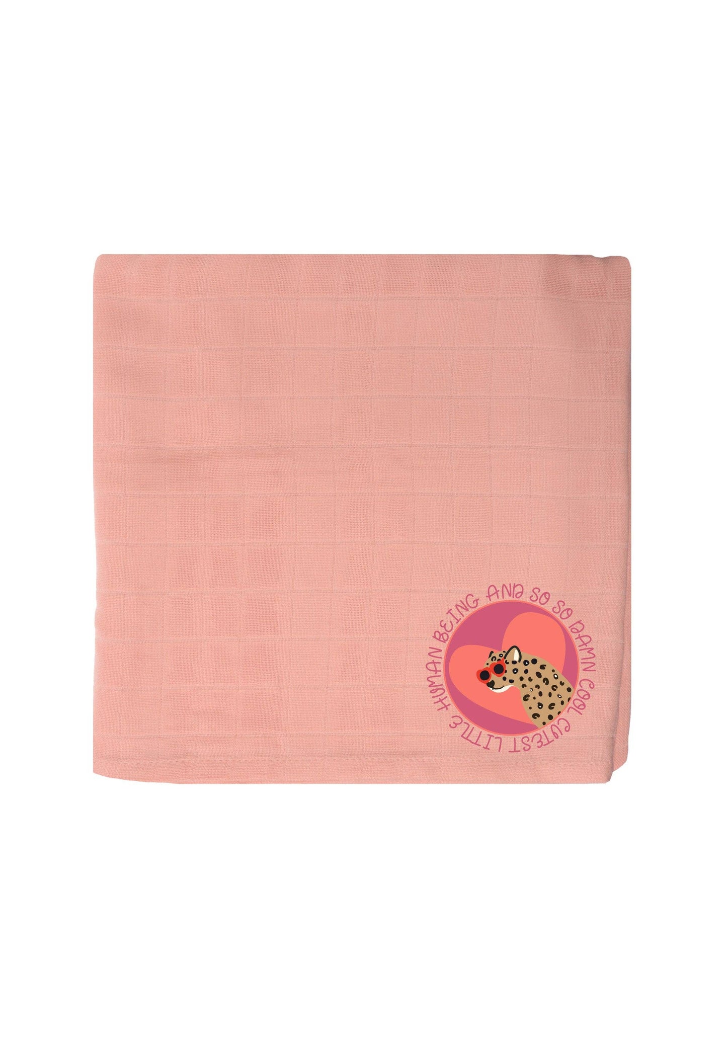 2er-Pack Premium-Musselintücher in Apricot und Beige mit Print "hug me"