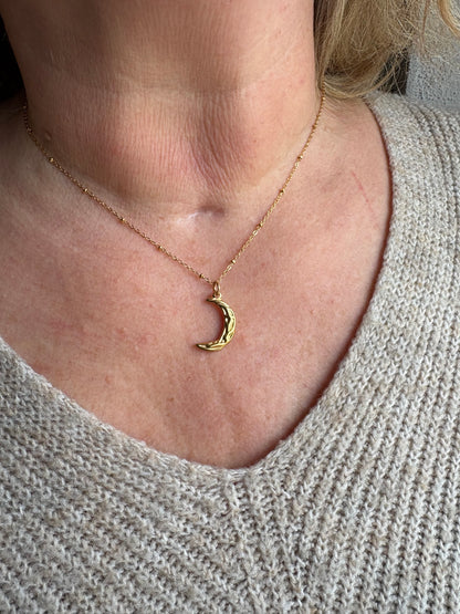 Goldkette Edelstahl Mond