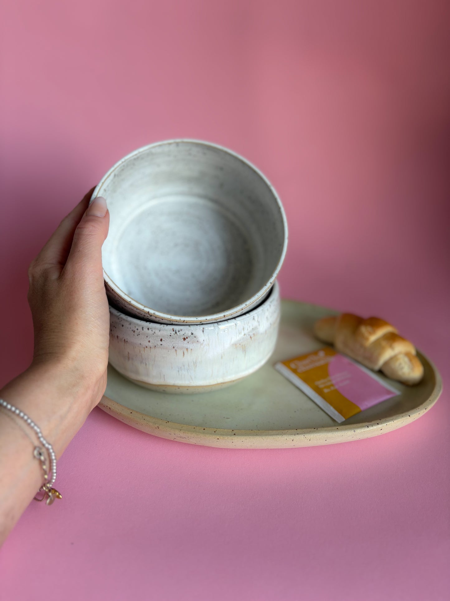 Bowl weiß gelb