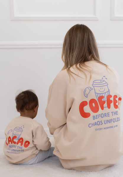 Cacao before Chaos Sweatshirt beige Mini and Me Edition: 62/68