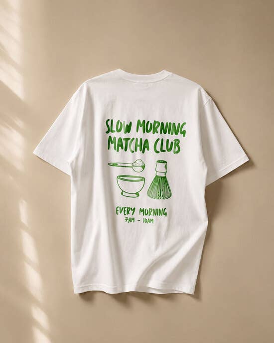 Slow Morning Matcha Club T-Shirt: M