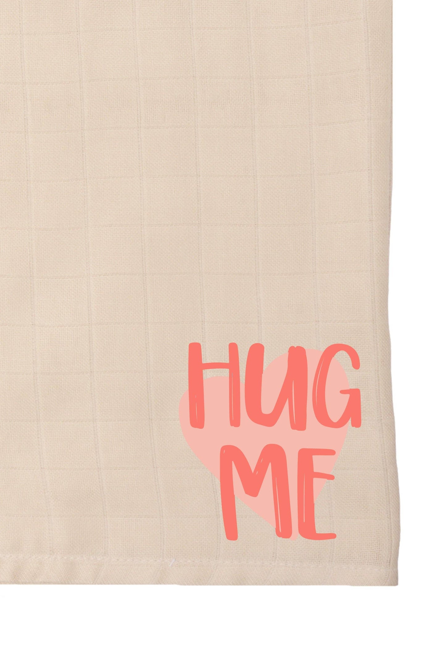 2er-Pack Premium-Musselintücher in Apricot und Beige mit Print "hug me"