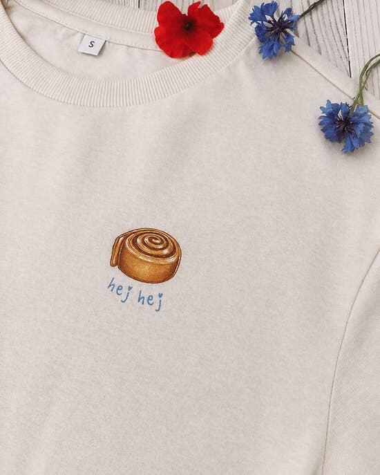 Hej T-Shirt mit Zimtschnecke in beige für Damen: M